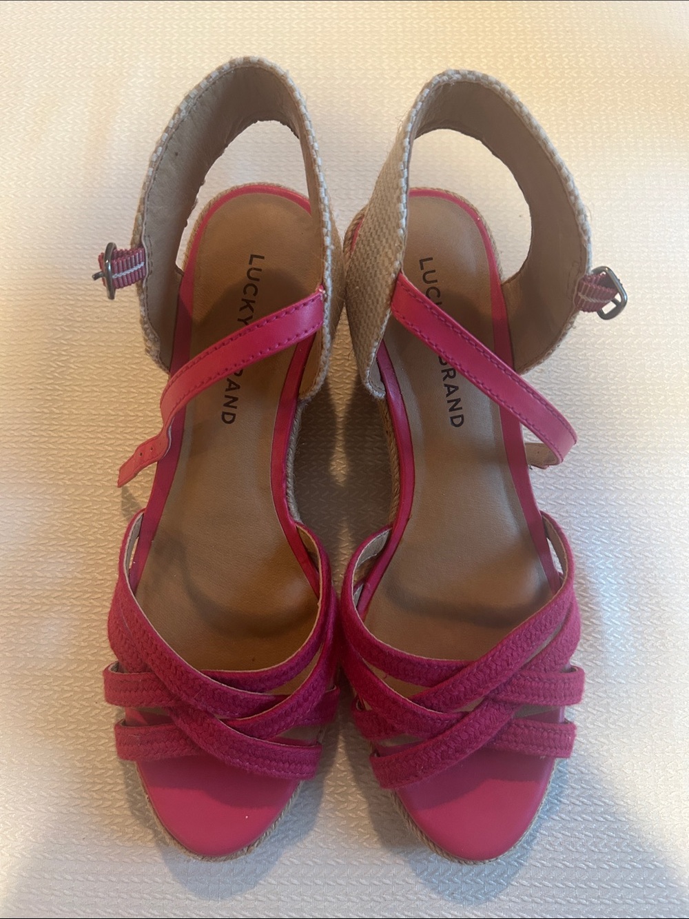 Lucky Brand Hot Pink Wedge Sandals